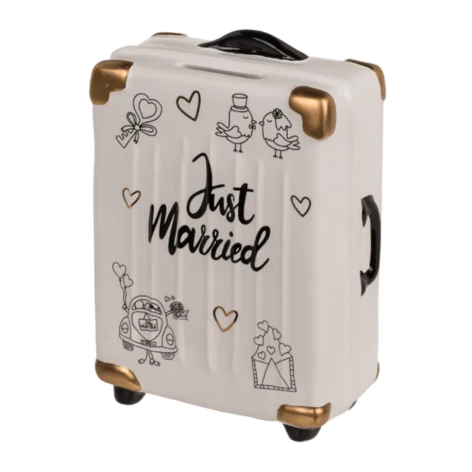 Spaarpot koffer 'Just Married'