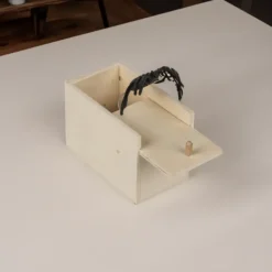 Spin Schrikdoos - Nep Spin - 6 cm Houten Prank Doos - Fopartikel