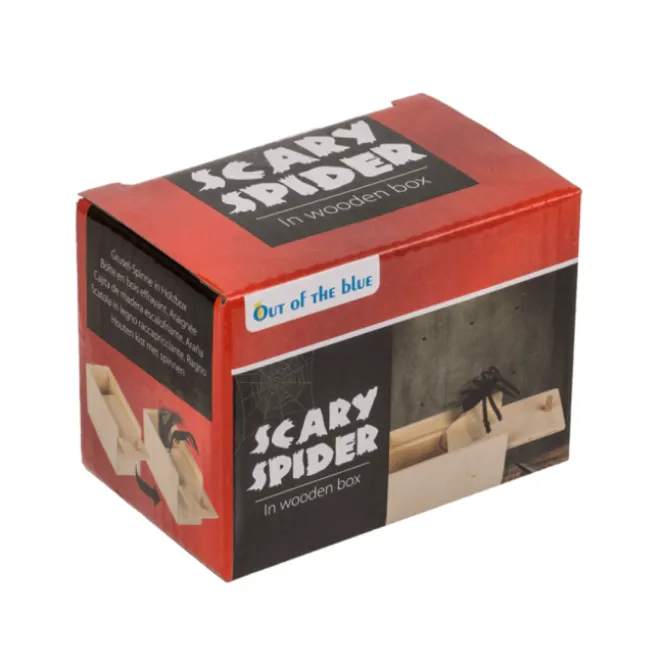 Spin Schrikdoos - Nep Spin - 6 cm Houten Prank Doos - Fopartikel