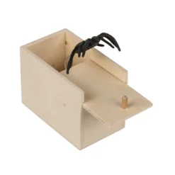 Spin Schrikdoos - Nep Spin - 6 cm Houten Prank Doos - Fopartikel