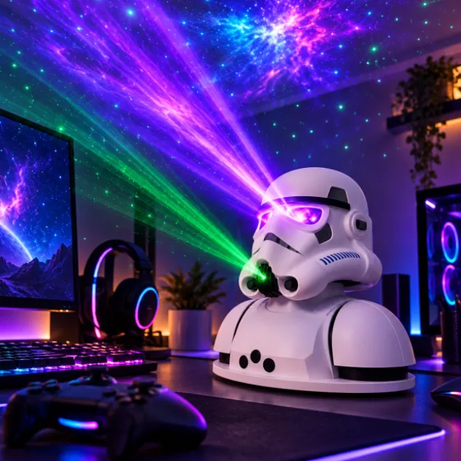 Stormtrooper Projector - Aurora Licht & Laser Sterren - 22,5 cm