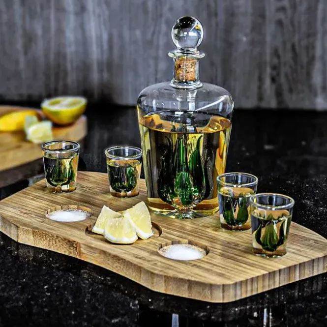Tequila Decanter Set - 4 Shotglazen - 840 ml - Karaf
