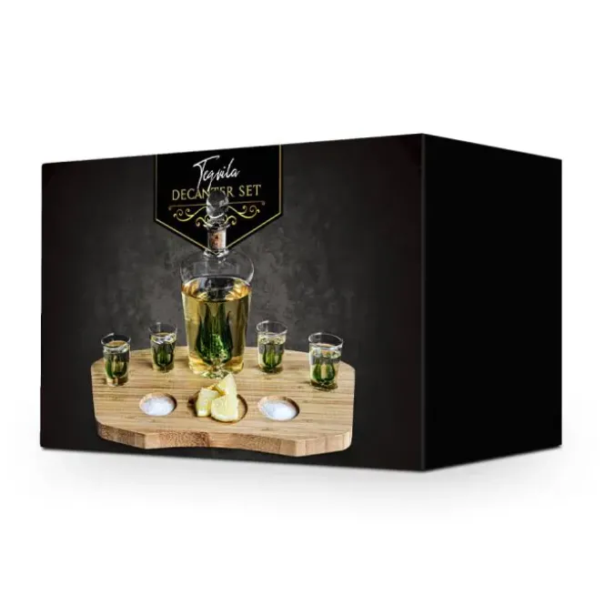 Tequila Decanter Set - 4 Shotglazen - 840 ml - Karaf