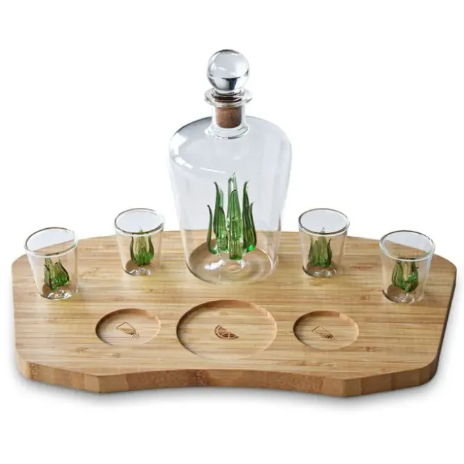 Tequila Decanter Set - 4 Shotglazen - 840 ml - Karaf