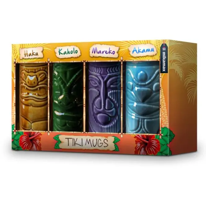 Tiki Mug Set - Tiki Glazen - Set van 4 - 420 ml