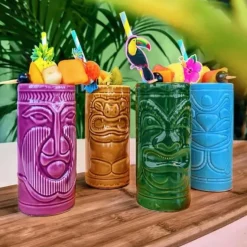 Tiki Mug Set - Tiki Glazen - Set van 4 - 420 ml