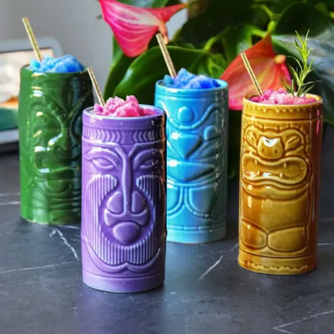 Tiki Mug Set - Tiki Glazen - Set van 4 - 420 ml