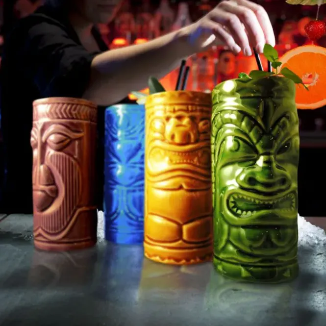 Tiki Mug Set - Tiki Glazen - Set van 4 - 420 ml