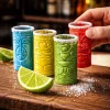 Tiki Shot Glasses - Keramiek - 75 ml - 4 kleuren set