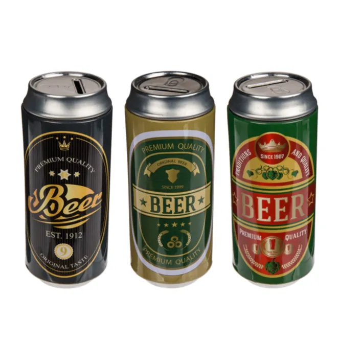 Tinnen Spaarpot - Bierblik spaarpot - Spaarpot voor op de bar - Bier accessoires