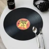 Vinyl Placemats Set van 4 - Retro LP Design - Ø 37 cm - Kleurrijk