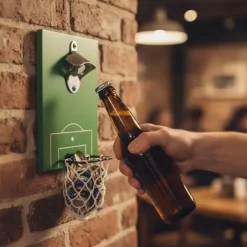 Voetbal Bieropener - Metaal - 20x15 cm - Met Doelnet