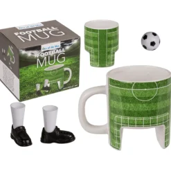 Voetbal Mok - 12,5 x 10 cm - Inclusief 2 Schoenen en Bal - 280 ml