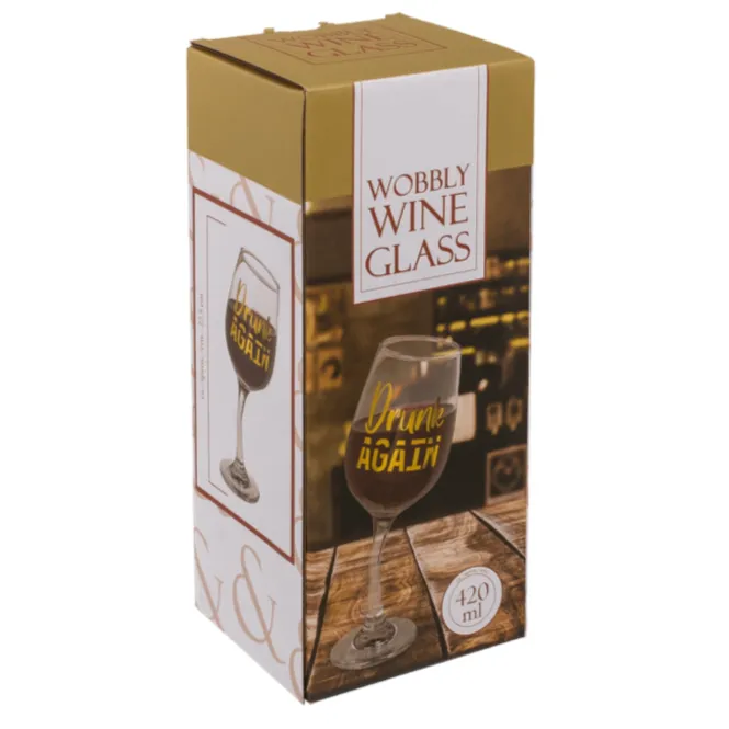 Wankelend wijnglas