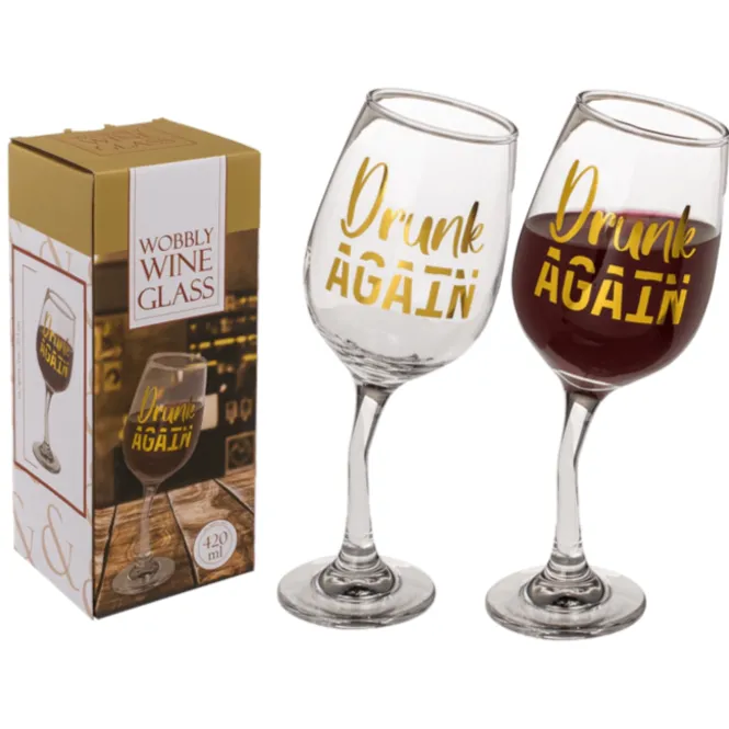 Wankelend wijnglas