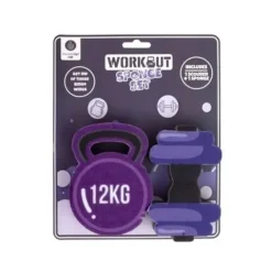 Wash 'n' Workout spons set van kettle bell en dumbell