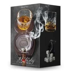Whisky & CigarTray - Sigaarhouder - Met Glas en Coolingstones