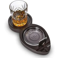 Whisky & CigarTray - Sigaarhouder - Met Glas en Coolingstones