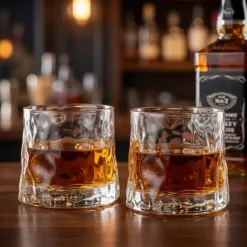 Whisky glazen 'on the rocks'