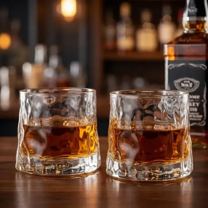 Whisky glazen 'on the rocks'