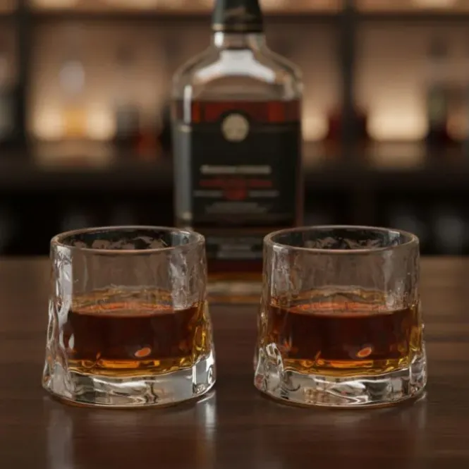 Whisky glazen 'on the rocks'