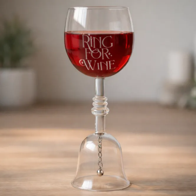 Wijnglas met tafelbel - 400 ml - 22 cm hoog