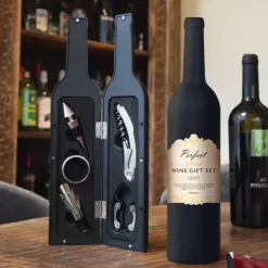 Wine Gift Set in Wijnfles Design - Wijnaccessoires - 5-Delig