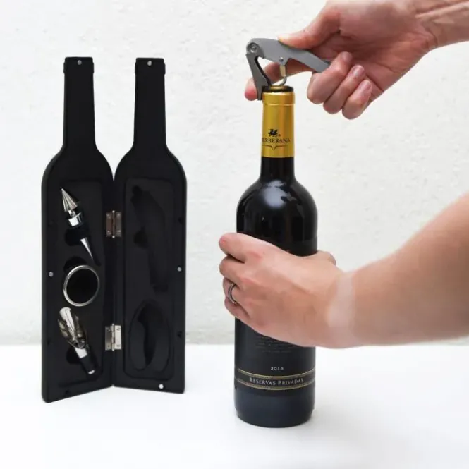 Wine Gift Set in Wijnfles Design - Wijnaccessoires - 5-Delig